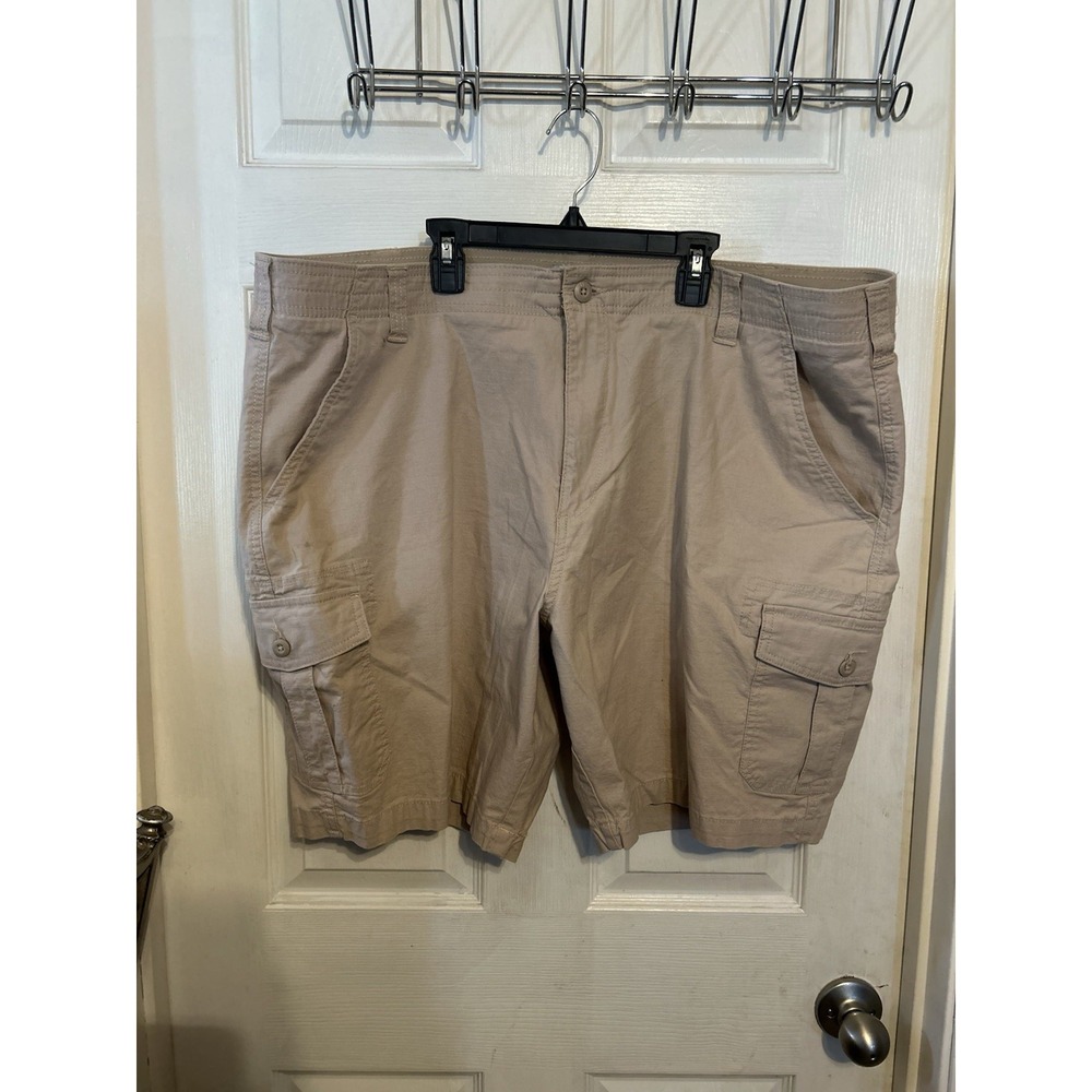 Ocean Coast Mens Tan Khaki Ripstop Cargo Shorts Size 44 Casual Outdoor Hiking